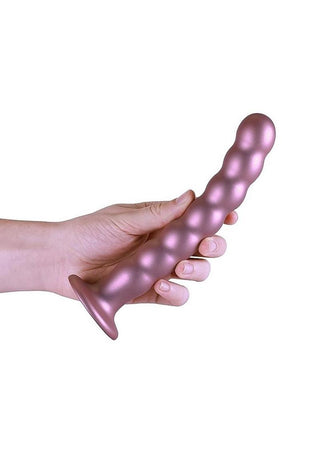 Ouch! Beaded G-Spot Silicone Dildo 8in - Metallic