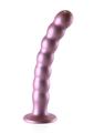 Ouch! Beaded G-Spot Silicone Dildo 8in - Metallic