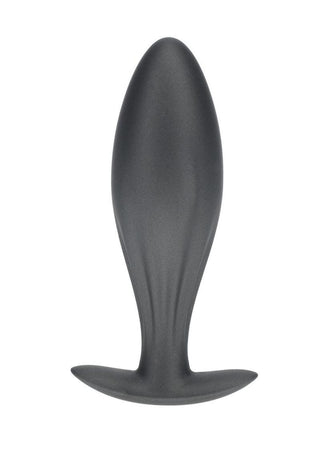 Ouch! Oval Anal Plug Silicone - Grey/Gun Metal