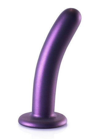 Ouch! Smooth G-Spot Silicone Dildo 6in - Metallic - Purple