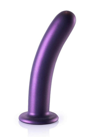 Ouch! Smooth G-Spot Silicone Dildo 7in - Metallic - Purple