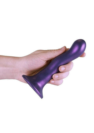 Ouch! Ultra Soft Curvy G-Spot Silicone Dildo 7in - Metallic