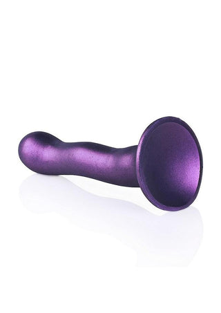 Ouch! Ultra Soft Curvy G-Spot Silicone Dildo 7in - Metallic