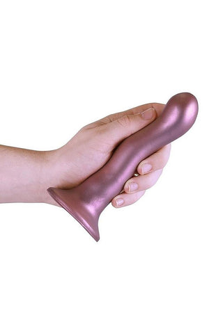 Ouch! Ultra Soft Curvy G-Spot Silicone Dildo 7in - Mettalic