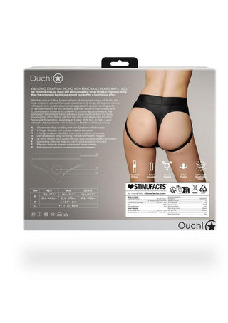 Ouch! Vibrating Strap-On Thong with Removable Butt Straps Rechargeable