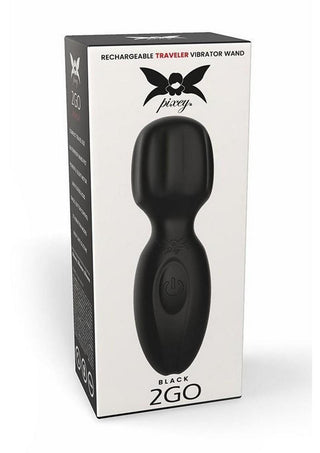 Pixey 2go Rechargeable Silicone Mini Wand - Black