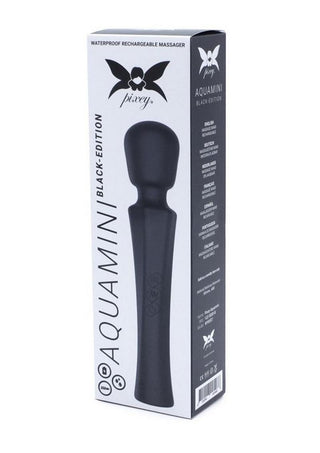Pixey Aquamini Rechargeable Silicone Body Wand - Black Edition