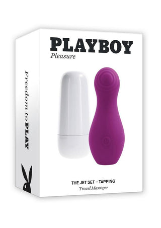 Playboy The Jet Set Tapping Rechargeable Silicone Clitoral Stimulator - Purple/White