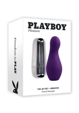 Playboy The Jet Set Vibrator Rechargeable Silicone Clitoral Stimulator - Purple/Silver