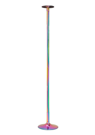 Power Pole Pro Professional Portable Exercise and Dance Spinning Pole Extends Up - Multicolor/Rainbow - 9ft