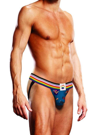 Prowler Pixel Art Gay Pride Collection Jock - Blue/Multicolor - XSmall