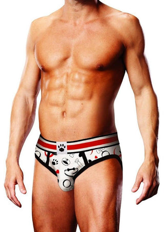 Prowler Puppie Print Brief - Black/White - Small