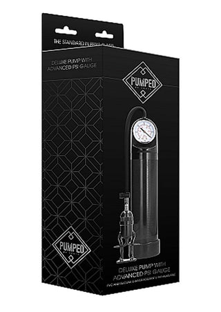 Pumped By Shots Deluxe Penis Pump with Advanced Psi Gauge - Black