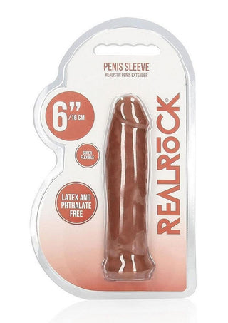 Realrock Skin Penis Extender - Caramel - 6in