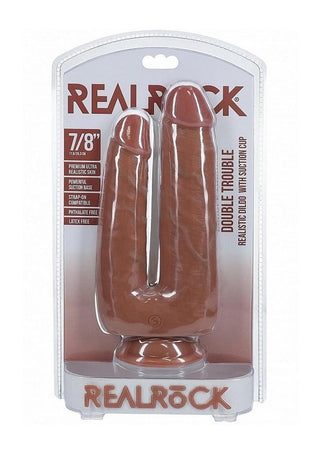 Realrock Ultra Realistic Skin Double Trouble - Caramel - 7in/8in