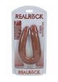 Realrock Ultra Realistic Skin U Shaped Double Dildo - Caramel - 7in