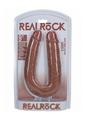 Realrock Ultra Realistic Skin U Shaped Double Dildo - Caramel - 9in