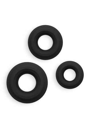 Renegade Fireman Silicone Rings - Black - 3 Piece/Set