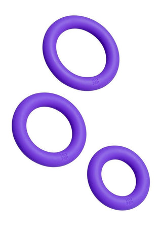 Romp Remix Trio Silicone Cock Rings - Purple - 3 Piece