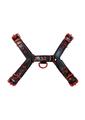 Rouge Leather Over The Head Harness Black with Red Accessories