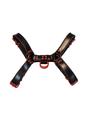 Rouge Leather Over The Head Harness Black with Red Accessories