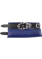 Rouge Padded Leather Adjustable Wrist Cuffs - Black/Blue