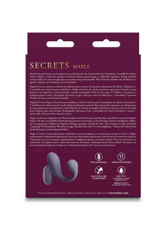 Secrets Maple Rechargeable Silicone G-Spot Warming Vibrator with Clitoral Stimulation