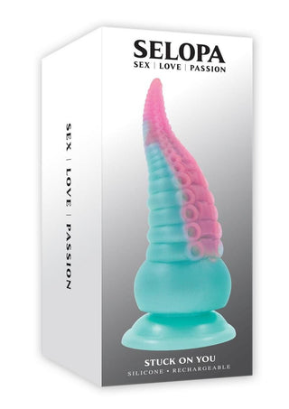 Selopa Stuck On You Rechargeable Silicone Vibrator - Blue/Pink