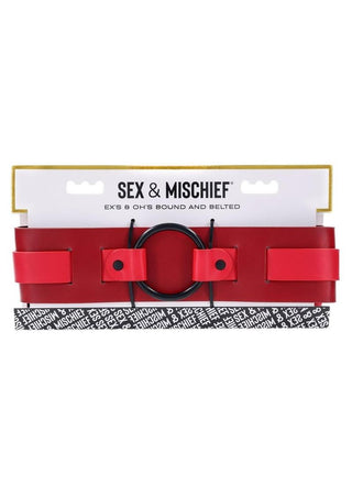 Sex and Mischief Ex's Andamp; Oh's Bound and Belted - Black/Red