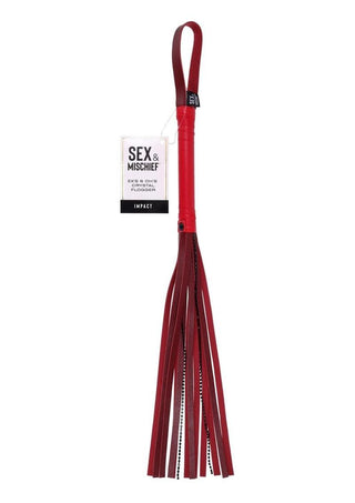 Sex and Mischief Ex's Andamp; Oh's Crystal Flogger - Black/Red