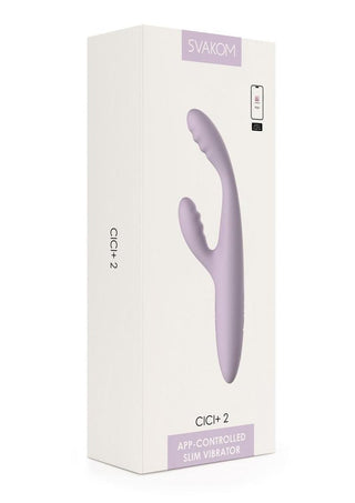 Svakom Cici Plus 2 Rechargeable Silicone App Controlled G-Spot Warming Vibrator - Lavender/Purple