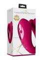 Vive Yoko Rechargeable Silicone Tripe Motor Dual Prongs with Clitoral Pulse Wave Vibrator - Pink