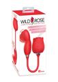 Wild Rose Come Hither Rechargeable Silicone Dual Stimulator with Clitoral Suction