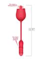 Wild Rose Lick and Thrust Rechargeable Silicone Dual Vibrator with Clitoral Stimulator