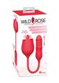 Wild Rose Lick and Thrust Rechargeable Silicone Dual Vibrator with Clitoral Stimulator