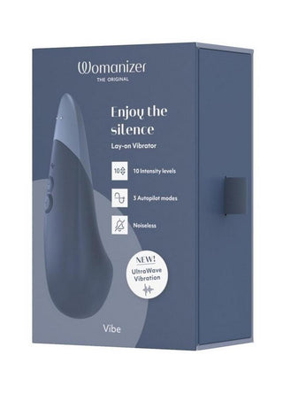 Womanizer Vibe Rechargeable Silicone Clitoral Vibrator - Blue/Dark Blue