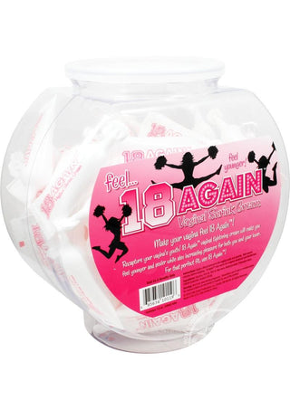 18 Again Vaginal Shrink Cream Fishbowl - 10ml - 72 Per Bowl