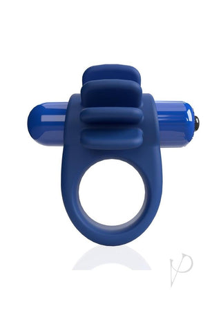 4b Skooch Vibrating Cock Ring with Clitoral Stimulator - Blue/Blueberry