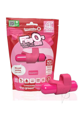 4t Fingo Slim Finger Vibrator - Red/Strawberry