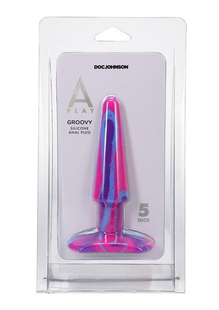 A-Play Groovy Silicone Anal Plug 5in - Fuschia - Magenta/Pink