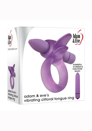 Adam and Eve 's Vibrating Clitoral Tongue Ring - Purple