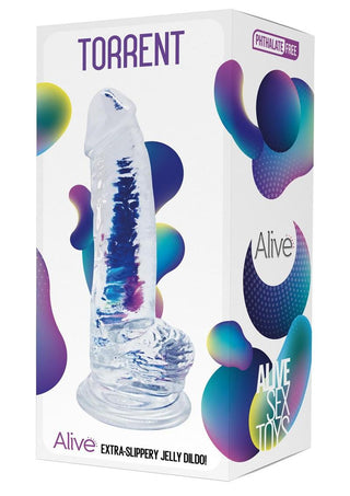 Alive Torrent Jelly Dildo - Clear - 8.1in