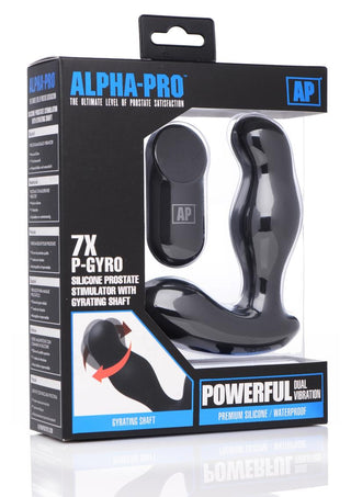 Alpha-Pro P-Gyro Silicone Prostate Stimulator with Gyrating Shaft - Black