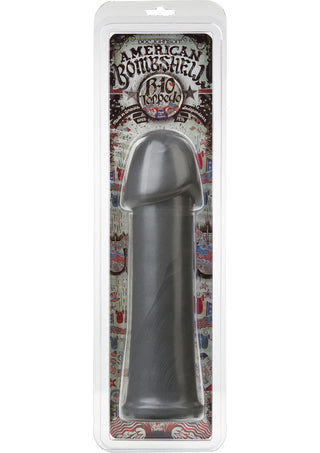 American Bombshell B-10 Torpedo Dildo - Grey/Gun Metal - 9.9in