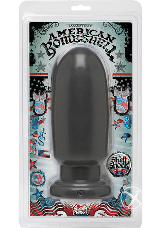 American Bombshell Shell Shock Anal Plug - Grey/Gun Metal - Large