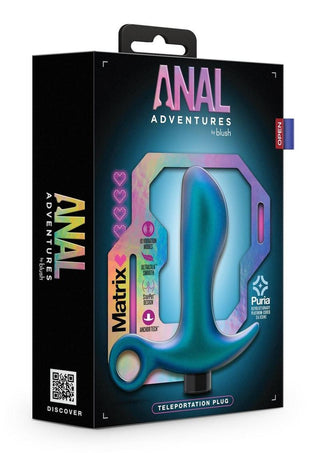 Anal Adventures Matrix Teleportation Plug Rechargeable Silicone Anal Plug - Lunar - Blue