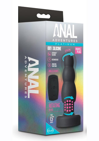 Anal Adventures Platinum Propel Butt Plug - Black