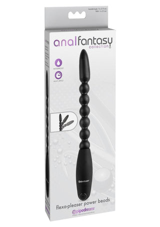 Anal Fantasy Collection Flexa Pleaser Power Beads Waterproof - Black - 7in