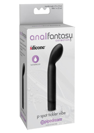 Anal Fantasy Collection P-Spot Tickler Silicone Vibe Waterproof - Black - 4.75in