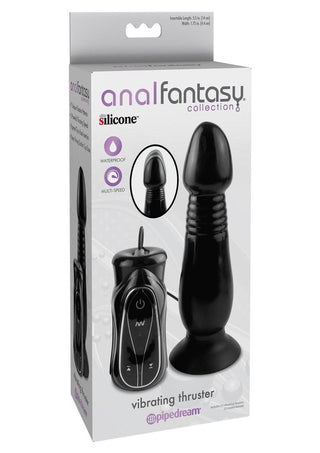 Anal Fantasy Collection Vibrating Thruster Silicone Vibe Waterproof - Black - 5.5in